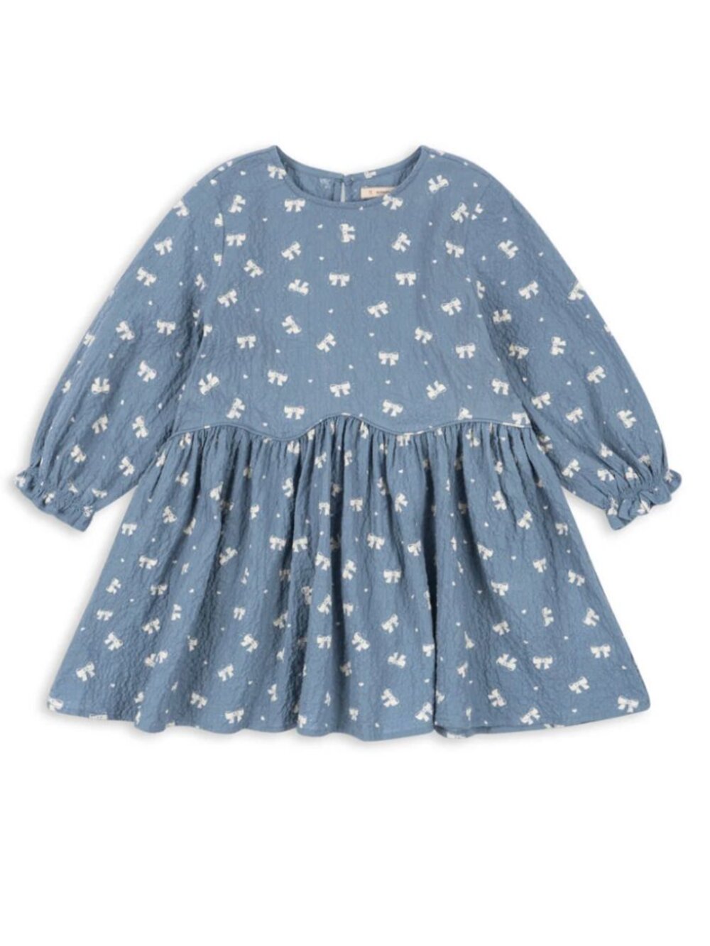 Konges Girls Visa Dress in Boucle Blue - 7-8Y